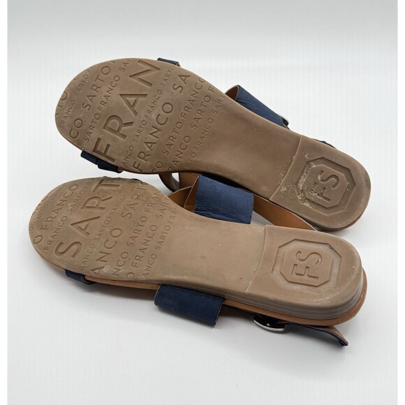 Franco Sarto Womens Blue Gia Buckle Strappy Casual Sandals Size US 9.5 M - Picture 5 of 5